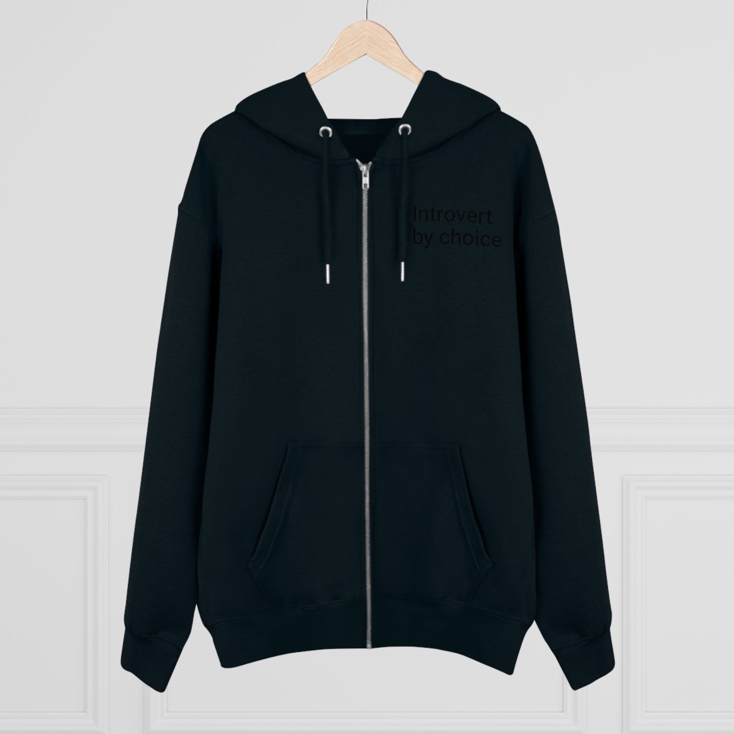 Introvert Adult Unisex Organic Cotton Zip-up Hoodie