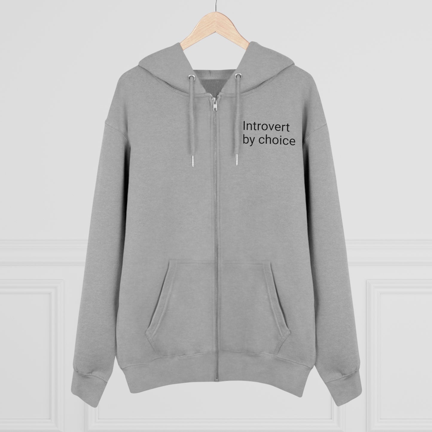 Introvert Adult Unisex Organic Cotton Zip-up Hoodie