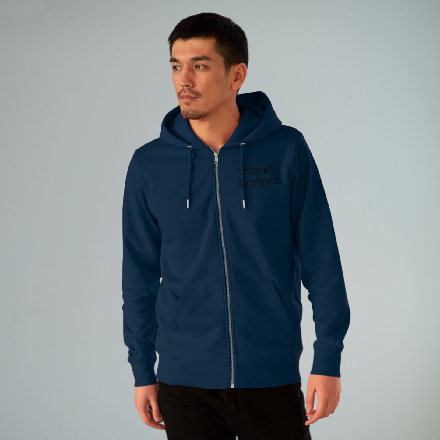 Introvert Adult Unisex Organic Cotton Zip-up Hoodie