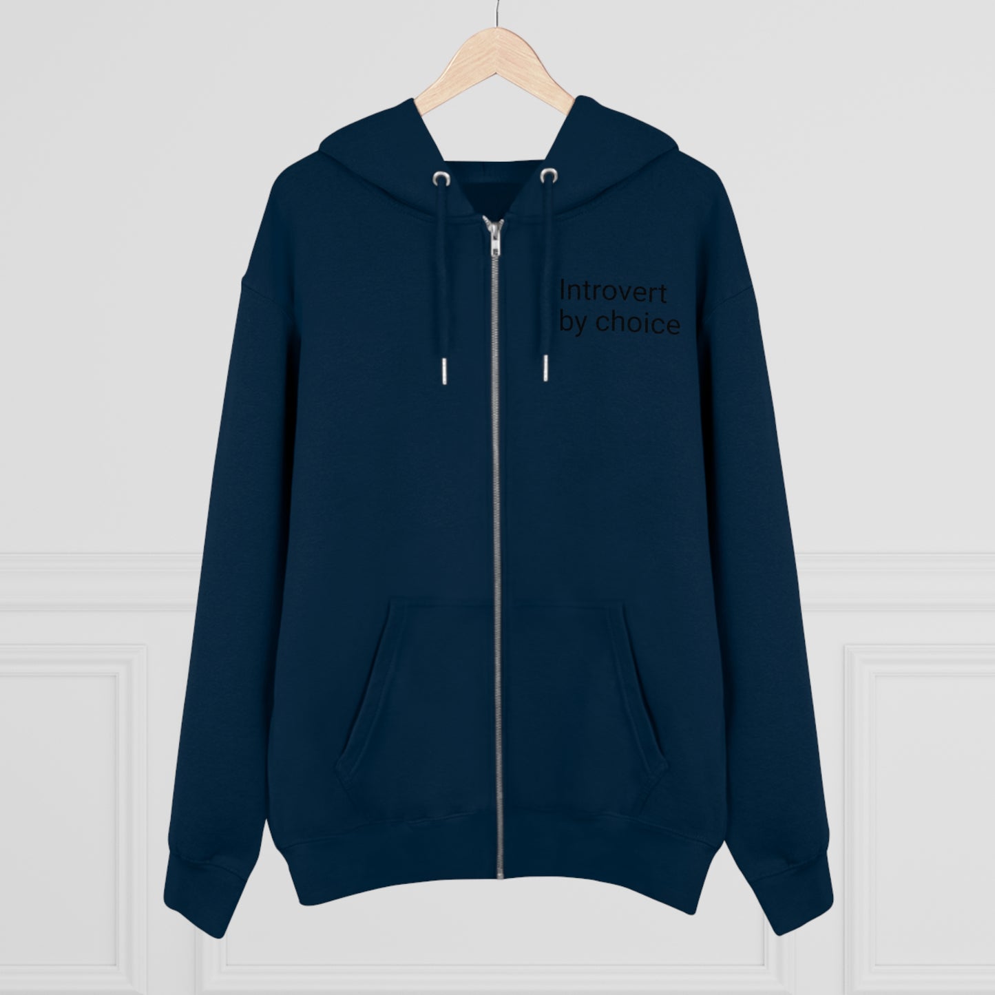Introvert Adult Unisex Organic Cotton Zip-up Hoodie