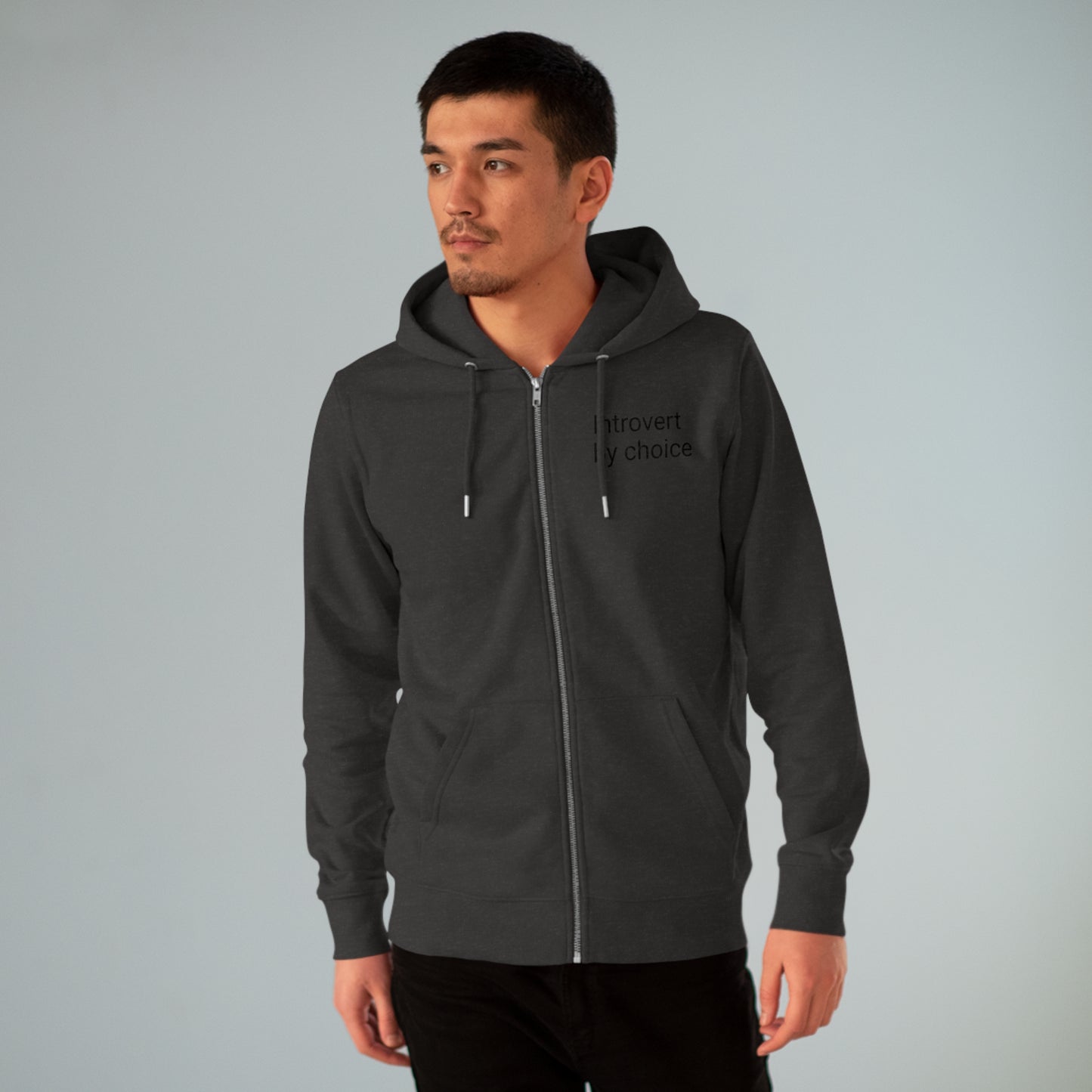 Introvert Adult Unisex Organic Cotton Zip-up Hoodie