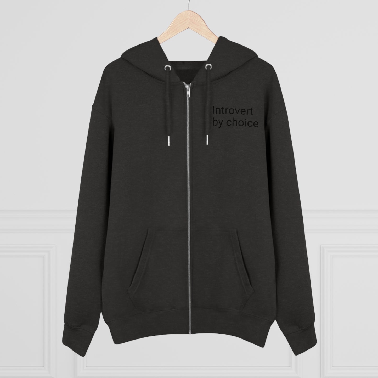 Introvert Adult Unisex Organic Cotton Zip-up Hoodie