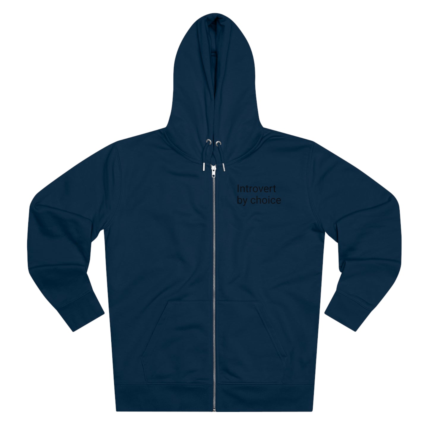 Introvert Adult Unisex Organic Cotton Zip-up Hoodie