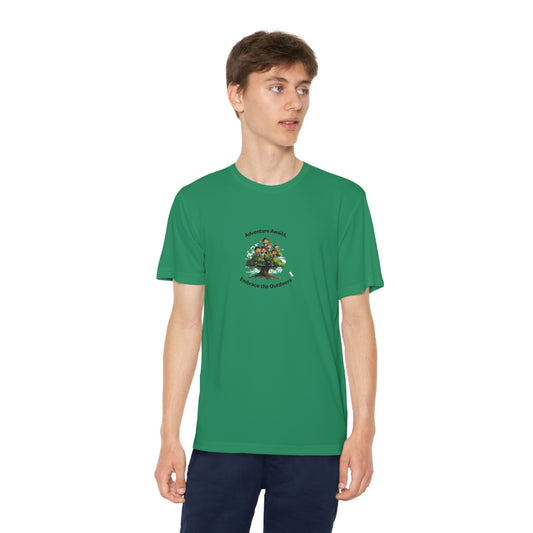 Adventure Awaits - Youth Sport T-shirt - Short Sleeve Polyester